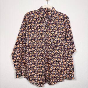 Ariat Mens Neil Fitted Long Sleeve Button Shirt Sz M 100% Cotton Floral Western